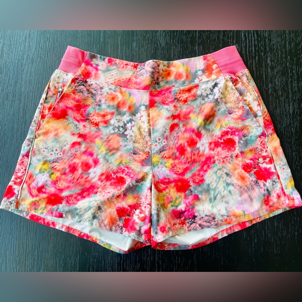 Athleta Floral Shorts- Orange